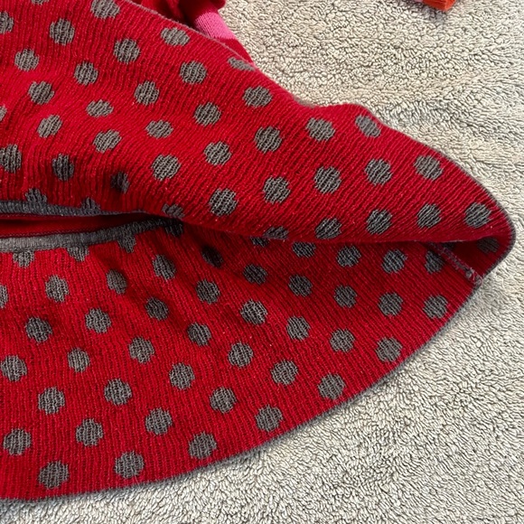 Hanna Anderson pink red orange grey dress EUC 90. 12” ptp, 21” nape to hem. - Picture 5 of 6